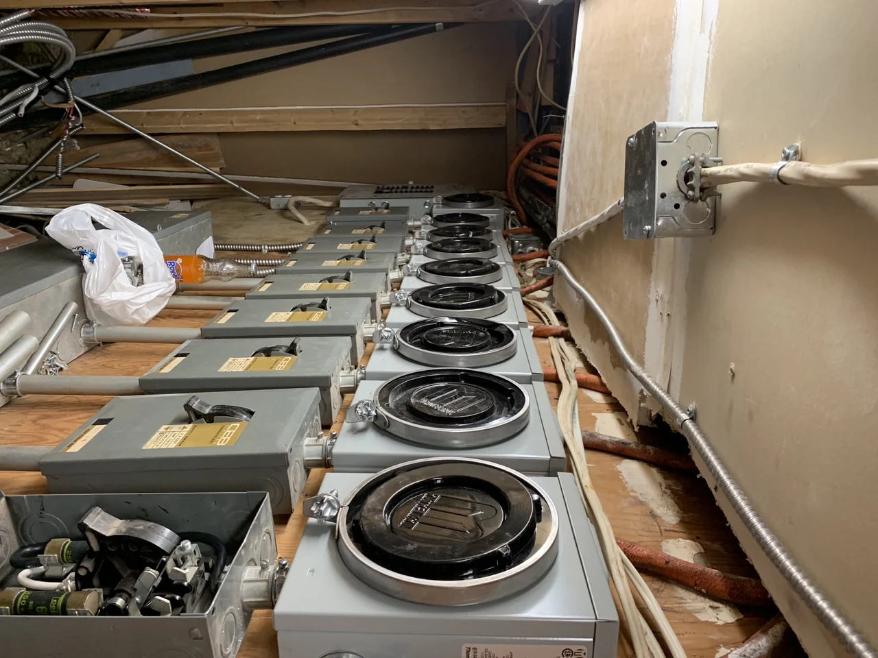Basement electrical equipment by Tesla Pro Electric Inc.